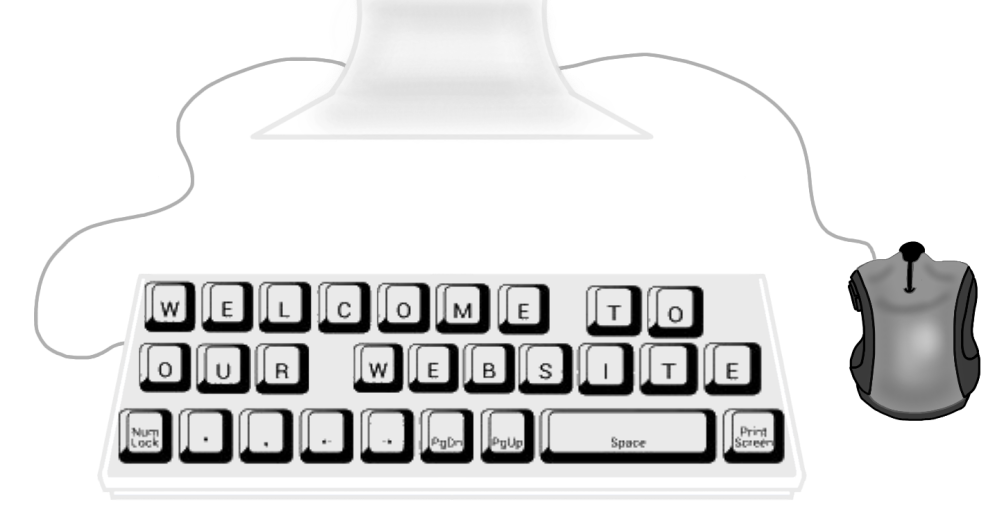 Keyboard with text "Welcome to our website"